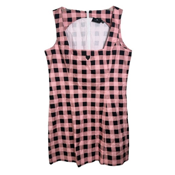 LAZY OAF Checkered Mini Dress Size 16 Pink Black Cotton - Picture 1 of 6
